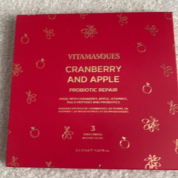 Vitamasques Cranberry and Apple Repair Face Mask Boxset New unopened 3 masks - Picture 2 of 3